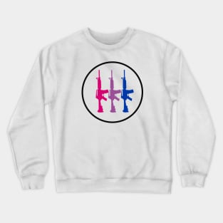 Bisexual Pride Flag Rifles Crewneck Sweatshirt